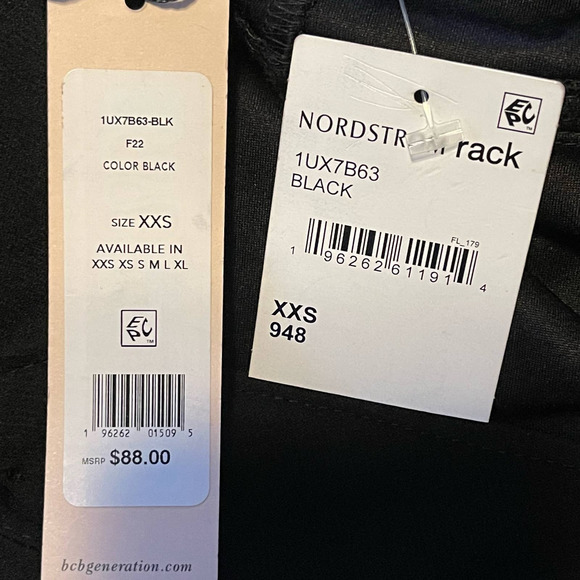 BCBGeneration Black Knit Twill Pants NWT Size 2XS - Picture 7 of 7